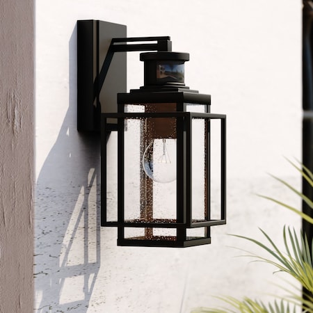 Vaxcel Hyde Park Metal Bronze Motion Sensor Dusk to Dawn Outdoor Wall Light Mission with Clear Glass T0662